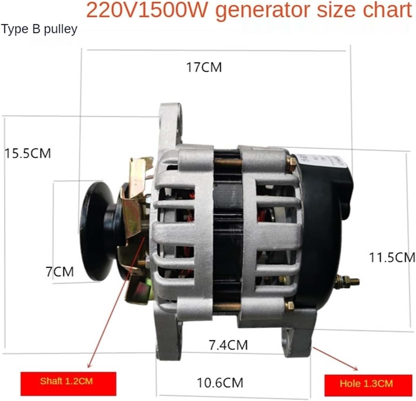 220V 1500W Hand-Operated Generator Battery Car Emergency Charging Speed-Increasing Gearbox 220V Permanent Magnet Constant Voltage Brushless Pure Copper Wire