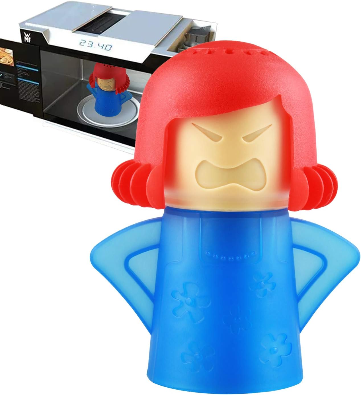 Chilly Mama Fridge Deodoriser & Microwave Oven Steam Cleaner,Angry Mama Fridge Cleaner Freezer Odor Freshener Remover, Just Add Baking Soda- Kitchen Cleaning Tools (Red)