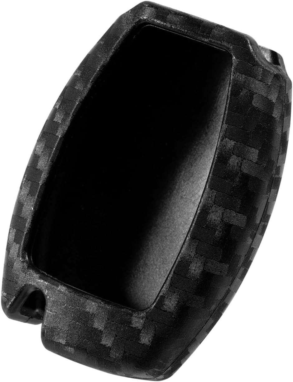 Key Fob Case Carbon Fiber Pattern Silicone Cover Compatible with Mercedes Benz A B C E G M Class CLA CLS GLC GLA Class 3 4 Universal Button