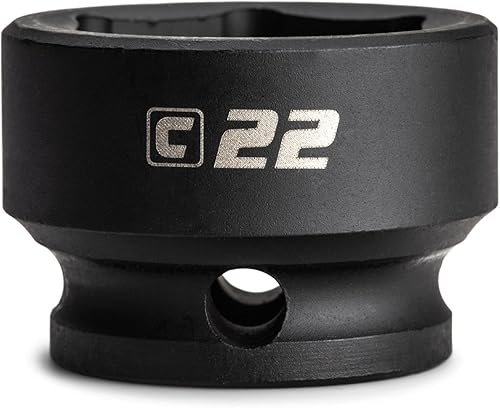 Capri Tools 0.866 in Stubby Impact Socket, 38 pulg. Drive, 6 puntos, métrico