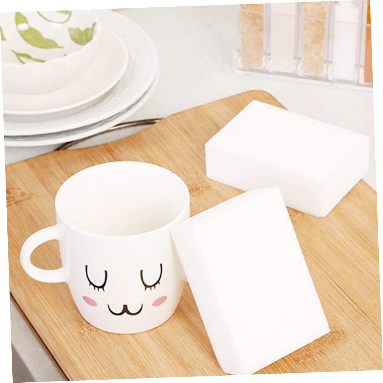 20pièces Éponges De Nettoyage pour Cuisine Et Salle De Bain Lot de Blanches pour Nettoyer Vaisselle Couverts Surfaces Diverses