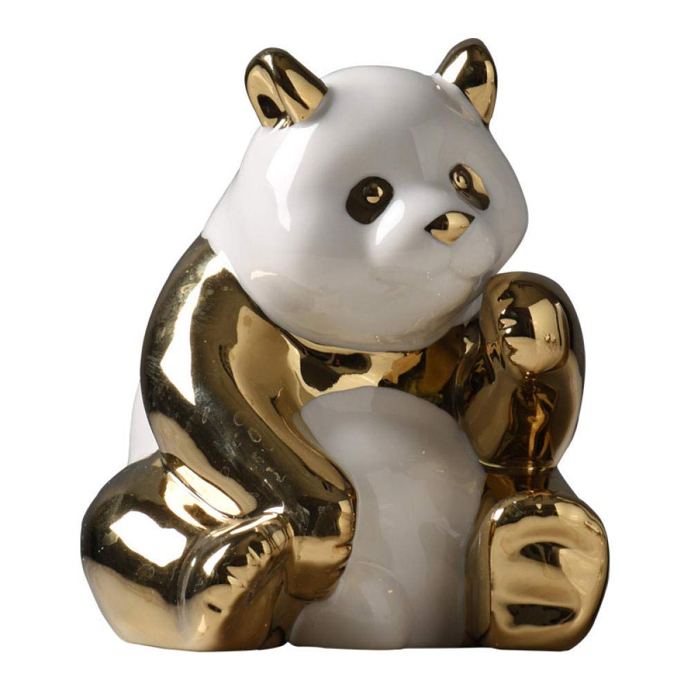 Figurine panda couleur or pour illuminer une table basse ou une étagère de salon