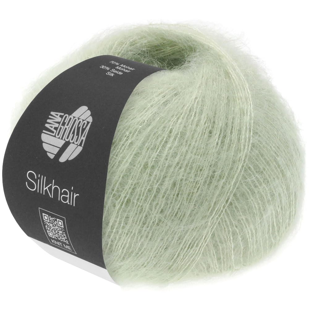 LANA GROSSA Silkhair | Feines Lace-Garn aus Superkid Mohair mit Seide | Handstrickgarn aus 70% Mohair (Superkid) & 30% Seide | 25g Wolle zum Stricken & Häkeln | 210m Garn FB 140
