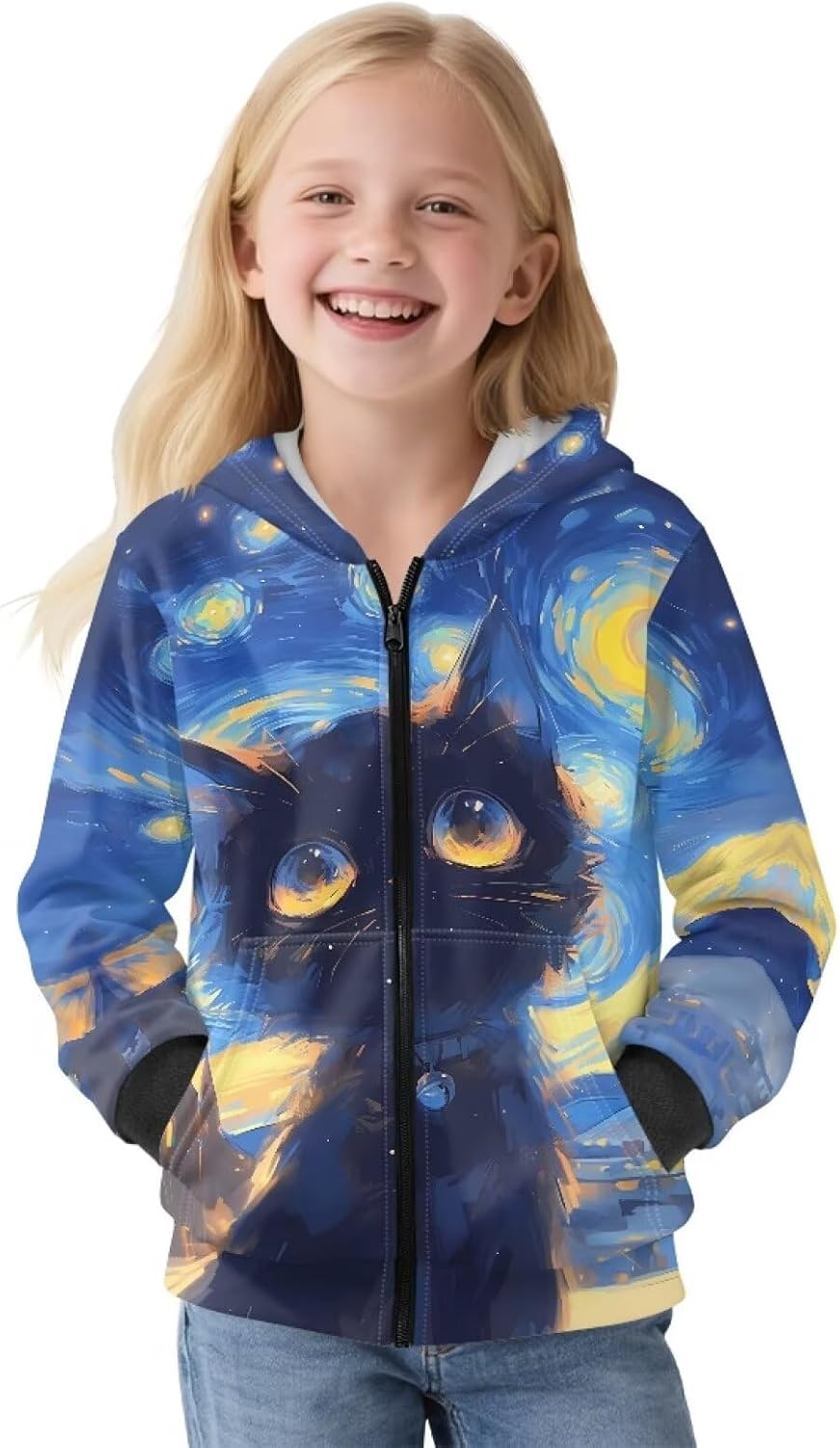 Kids Cardigan Zip-Up Hoodie, Soft Athletic Sweatshirt Cozy Athletic Boys Long Sleeve Top Kids Casual Winter Tops