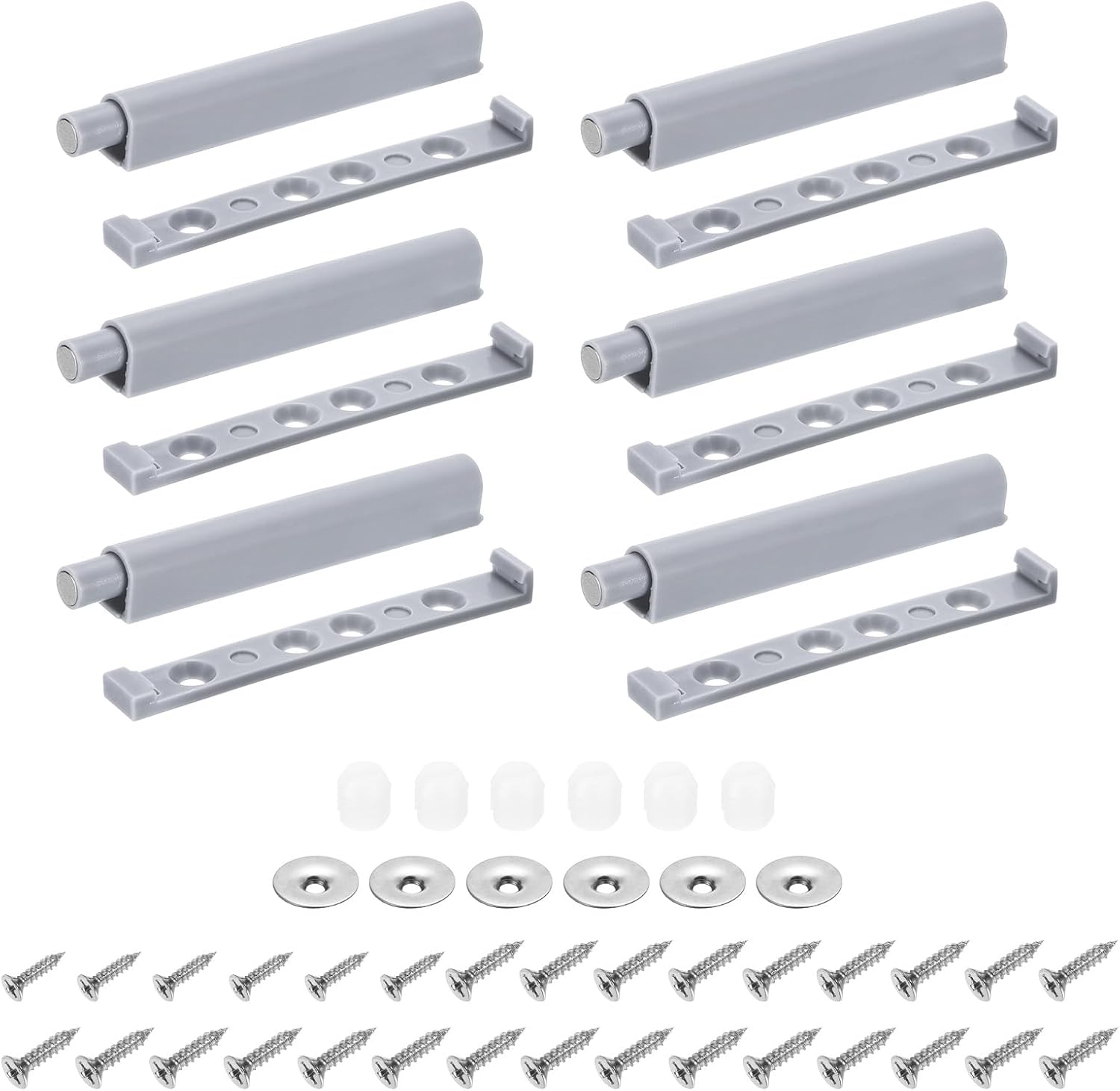 uxcell 6Pcs Push to Open Door Latch, Push Latches for Hidden