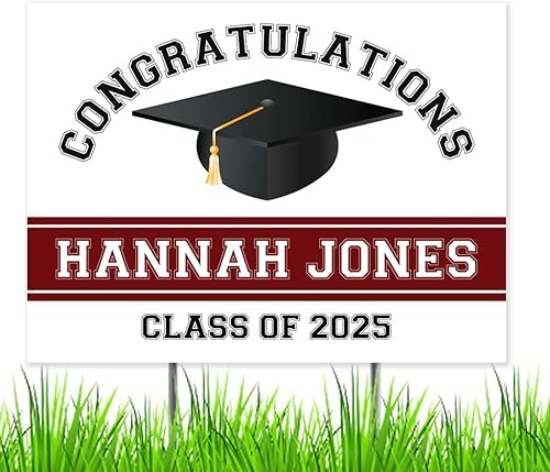 Miniatura 8 de Congratulations Class of 2025 Graduate Personalized Yard Sign with Metal Stake, Custom Graduation Party Personalized Lawn Sign