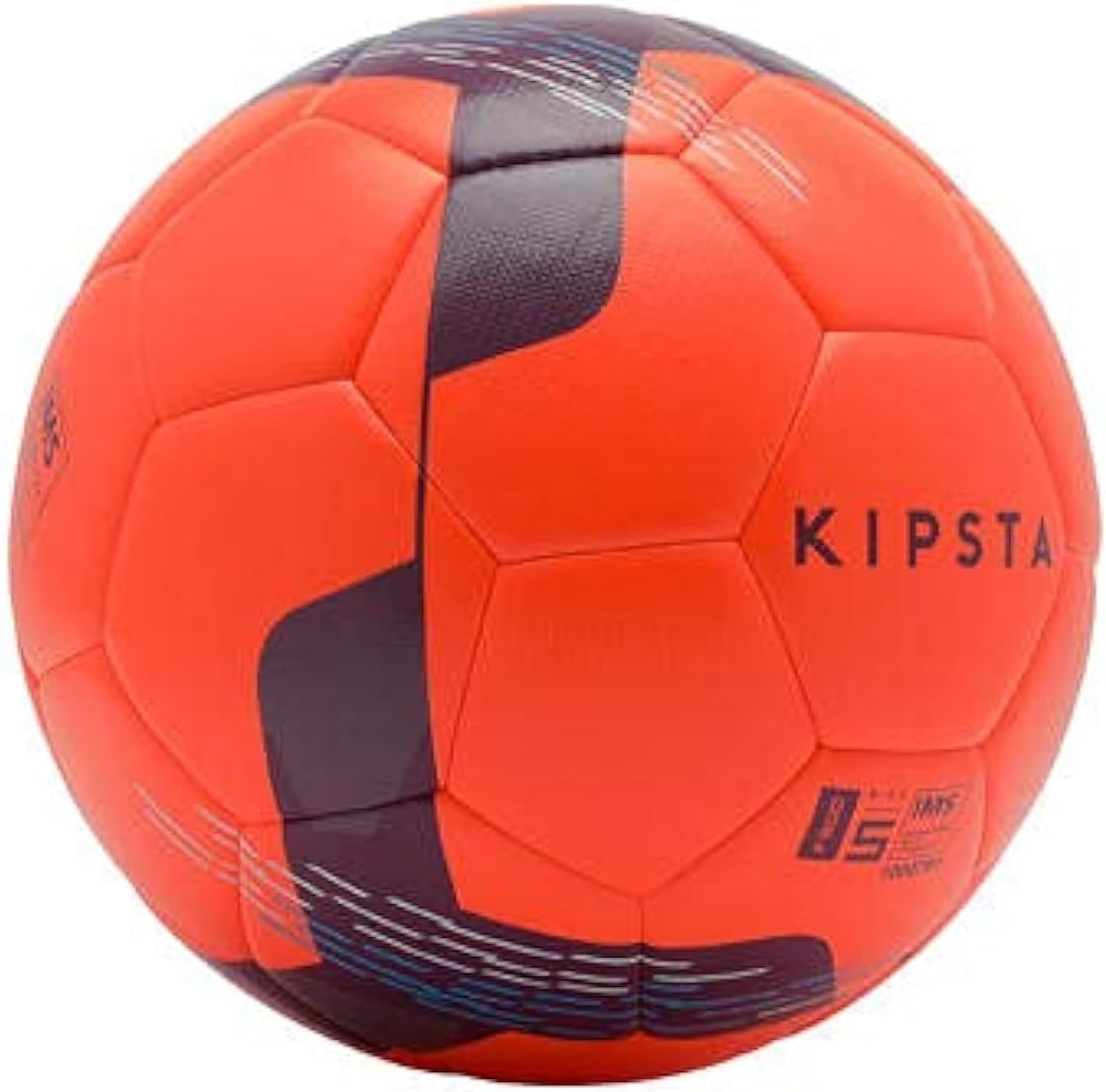 Kipsta F100 Size 5 Hybrid Football Ball - White/green Fluo Blood Orange 5
