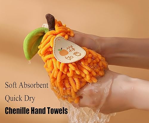 Miniatura 5 de Fuzzy Ball Hand Towel Set,2PCS Hanging Soft Absorbent Quick Dry Chenille Hand Towels for Bathroom Kitchen,Fluffy Chenille Ball Towels,Soft Hand