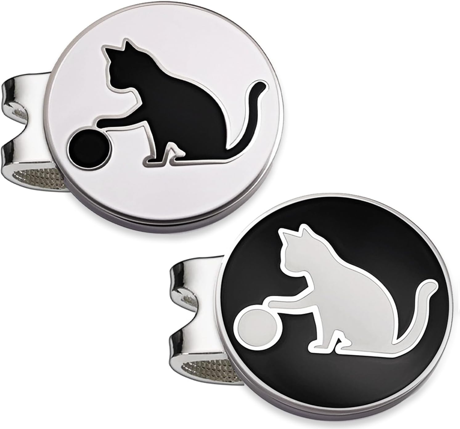 Adhere Golf Ball Markers Personlized Double Side Cute cat Logo Enamel with A Magnetic Hat Clips,A Premium Golf Gifts.