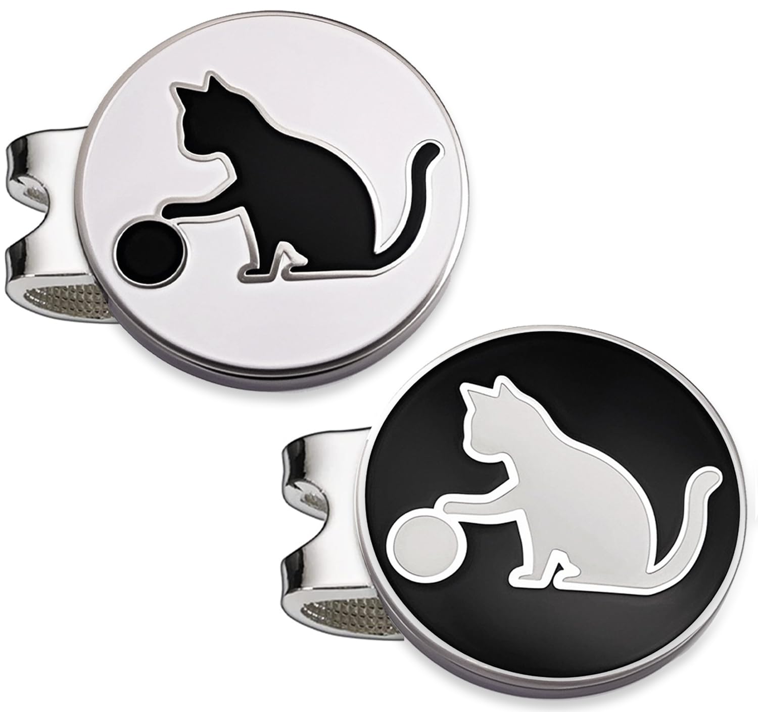 Adhere Golf Ball Markers Personlized Double Side Cute cat Logo Enamel with A Magnetic Hat Clips,A Premium Golf Gifts.