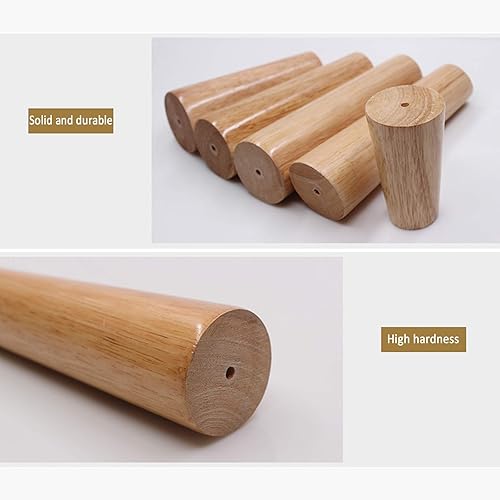 Miniatura 6 de Patas de muebles de barniz de roble de madera maciza, patas rectas para sofá, patas de mesa de café, 2.3-27.7 pulgadas, para tocador, armario, con
