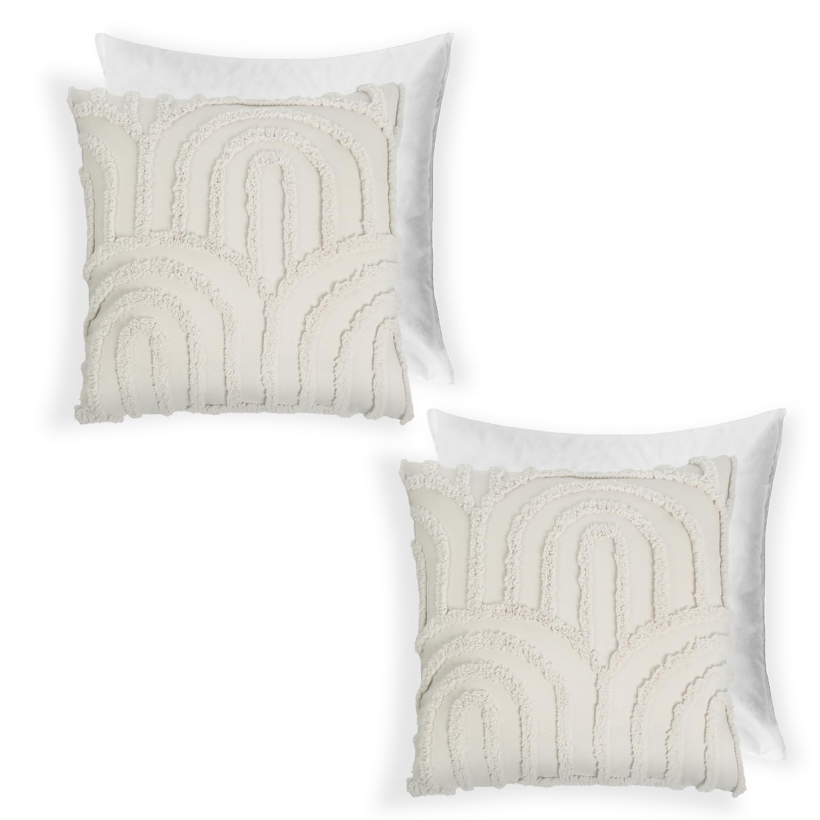OHS Tufted Arch Cushion Cover 45 cm x 45 cm Natural