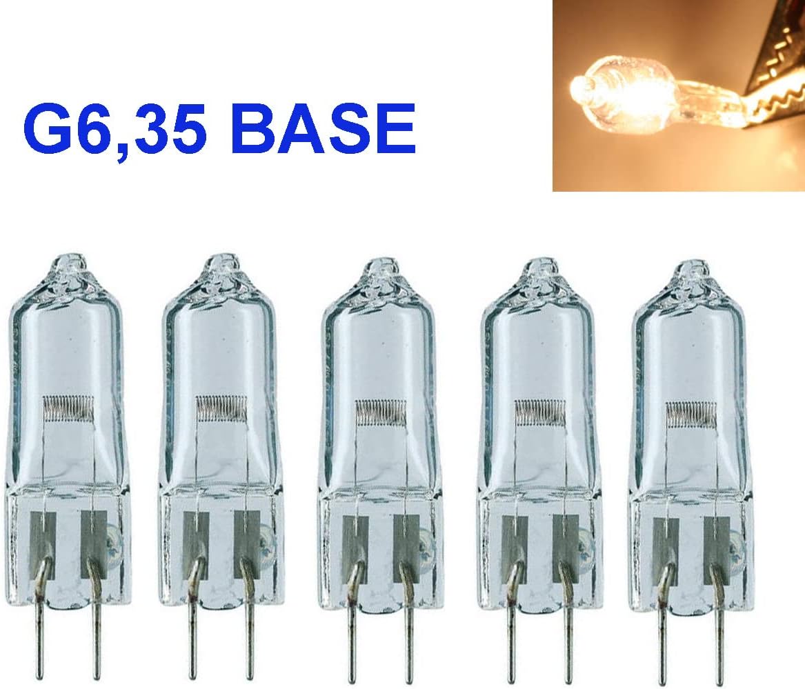 10x G6.35 120V 35W Halogen Light Bulb Clear Dimmable T4 Q35//CL/GY6.35 JCD 35/50 Watt 120 Volt Electric Wax Melter Plug Oil Warmer Aroma Tart Counter Kitchen Bathroom Mirror Fixture (35, Watts)