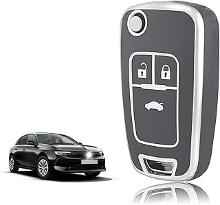TOOMUME Key Cover TPU, Car Key Cover Fit for Opel Vauxhall Insignia Astra Corsa Zafira Mokka Adam Antara Cascada Meriva Movano Vectra, Key Cover Key Case - 3 Buttons S