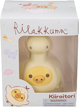 San-X Original Rilakkuma Plays with Dino Vinyl Figurine Toy - 3.5" Kiiroitori