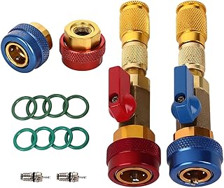 Car AC Valve Core Removal Tool, R134A R1234YF High Low Pressure Valve Core Quick Remover Installer Set, Automotive Refrigerant Air Conditioner System Accessories, Universal Fit