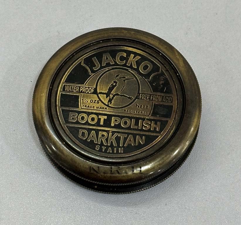 Brújula de latón antiguo grabada de 2" Jacko Boot Polish, personalizada, regalo para bodas, Navidad, bautizo y graduación miniatura 2