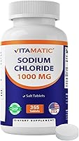 Vista 1 de Vitamatic Cloruro de Sodio 1000mg – 365 Tabletas Reponedor de Electrolitos y Soporte de Hidratación – Sin OGM, Sin Gluten
