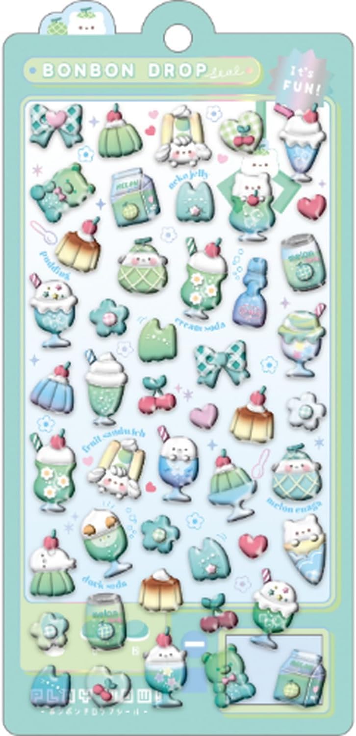 Amazon | クーリア ボンボンドロップシール 6種セット | シール