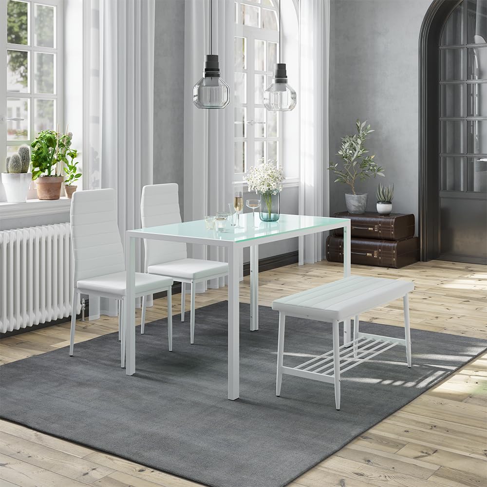 Vicco Banquette Grand, Blanc, 85x35cm, pour Une Utilisation comme Ensemble de Salle à Manger dans la Cuisine ou la Salle à Manger