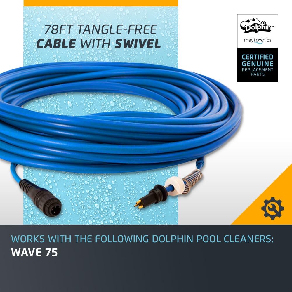 Dolphin Genuine Replacement Part — Durable 78 FT Blue Cable with Swivel for Tangle-Free Operation — 9995876-DIY