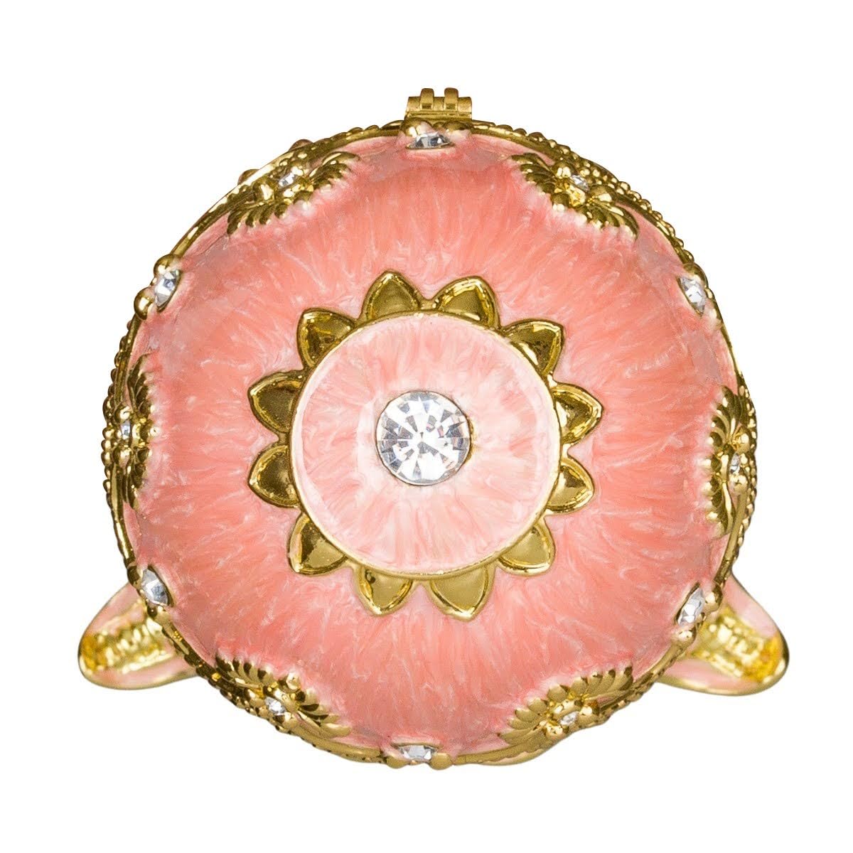 danila-souvenirs Huevo al estilo Fabergé caja de joyería musical con figura de hada 12,5 cm rosa