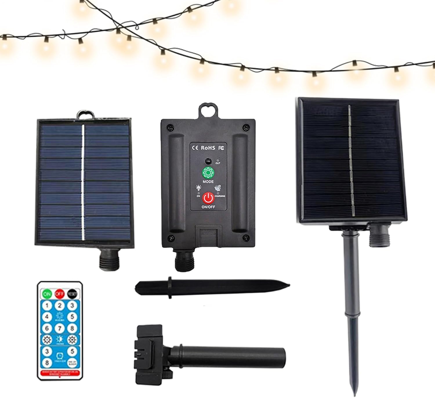 Photo voltaic Panel with Plug Outlet, 31V Waterproof Heat Gentle,Photo voltaic Energy Outside Plug Outlet Outside So-lar Energy Instrument for Backyard, Farm, Tent, Fishing, Patio, Yard, Pathway, Shed, Indoor