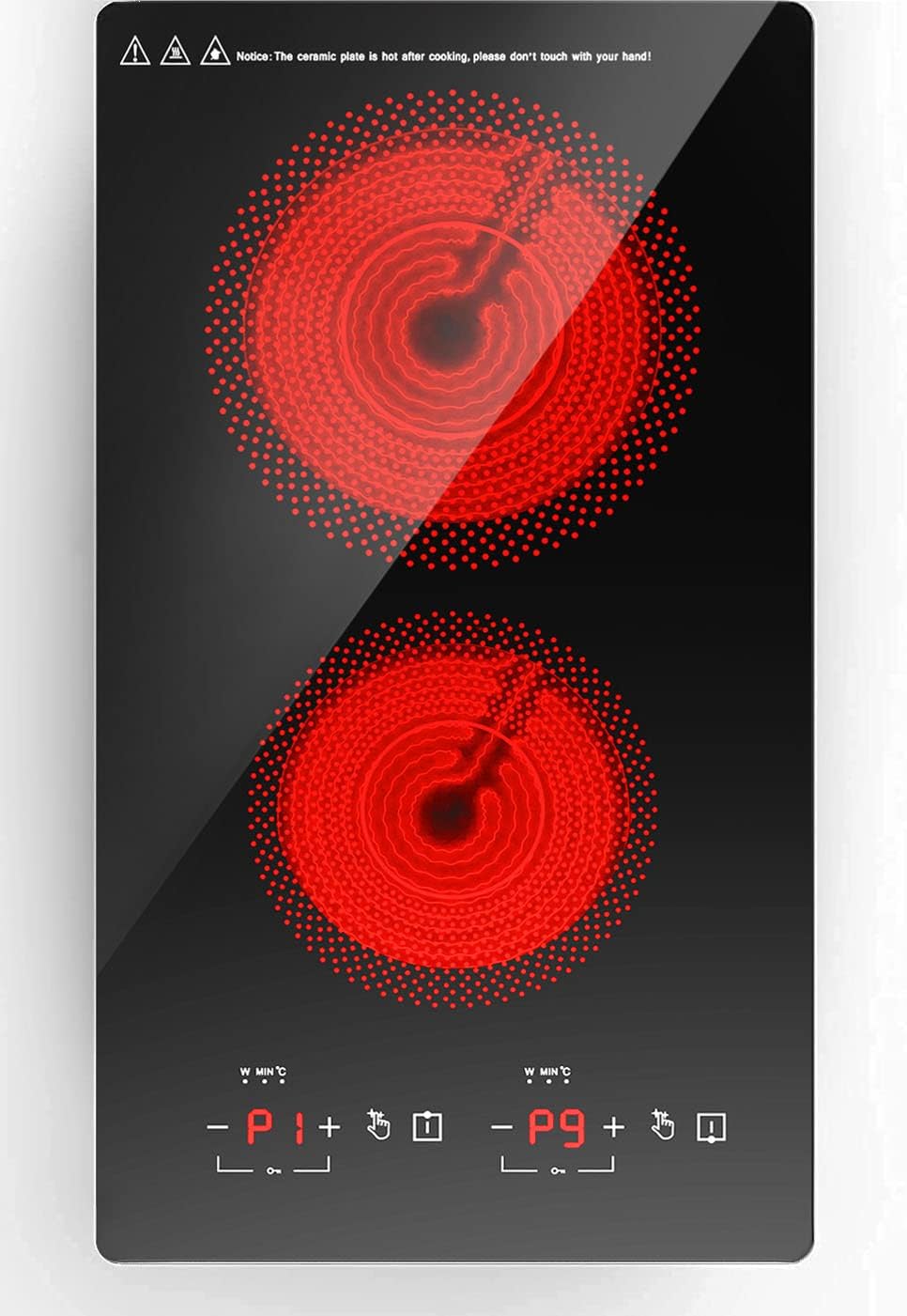 ANHANE Electric Cooktop 2000W Electric Burner Stove Top,110v Double