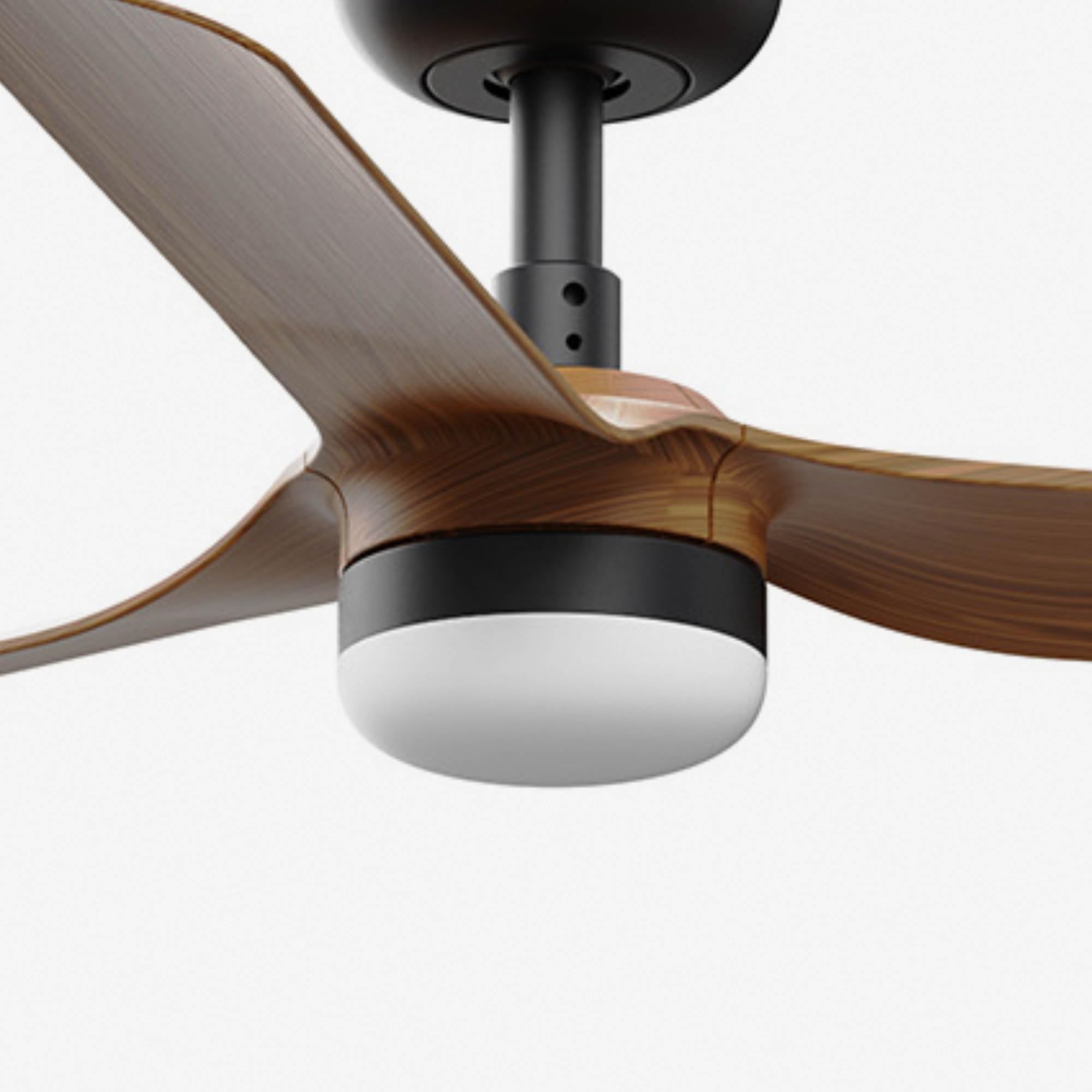 FARO BARCELONA 33823-1TW - MINI PUNT S LED Ventilatore nero/legno scuro DC