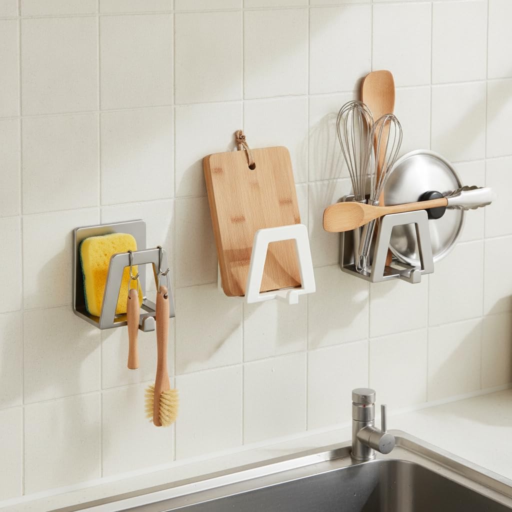 Kitchen Storage Rack, Metal Wall Mount, Style to 2