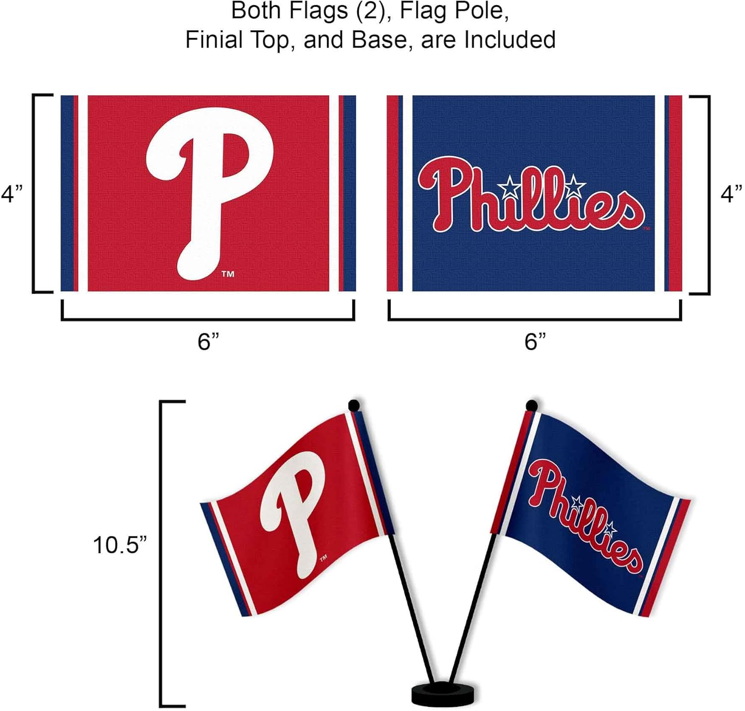 WinCraft Philadelphia Phillies Desk and Table Top Flags - Image 3