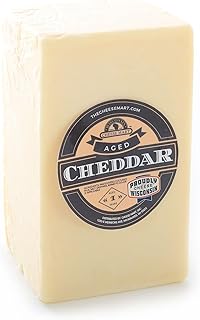 Aged White Cheddar Cheese – 1 Year | 2.5 lb Half Loaf | Rich, Sharp & Creamy Authentic Wisconsin White Cheddar Cheese