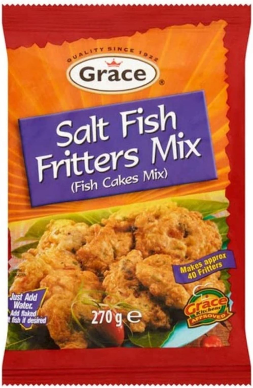 Grace Salt Fish Fritter Mix 270g ( Fish Cake Mix) Product of Jamaica