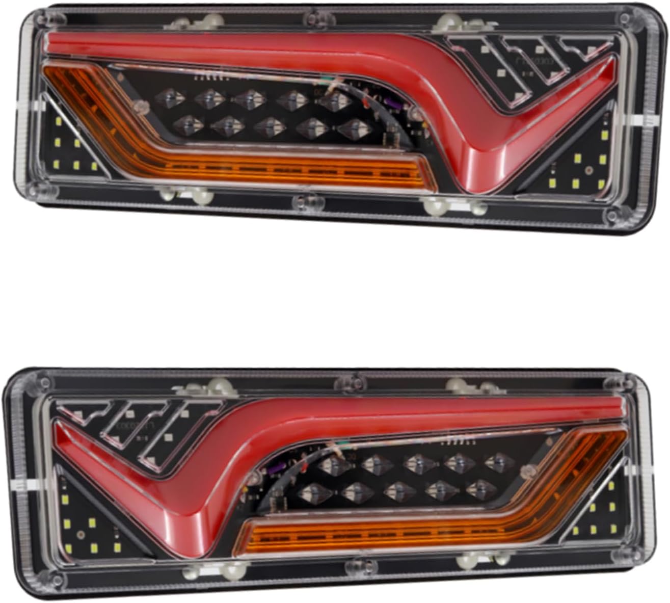 2PCS Truck Tail Light Rear Stop Light Trailer Brake Light 12V Flowing Turn Signal Lamp Trailer Reversing Light Indicator for Car Truck Agricultural Vehicles (BJX)