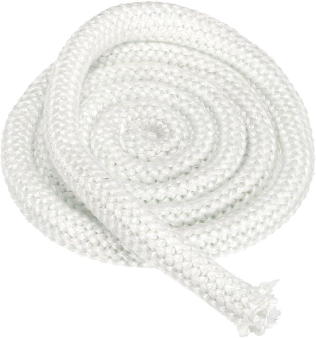 PATIKIL 1" x 79" Wood Stove Gasket Kit, Fiberglass Round High-Temperature Resistance Seal Rope Replacement with 4pcs Joint Tapes for Stoves Fireplace Door, White