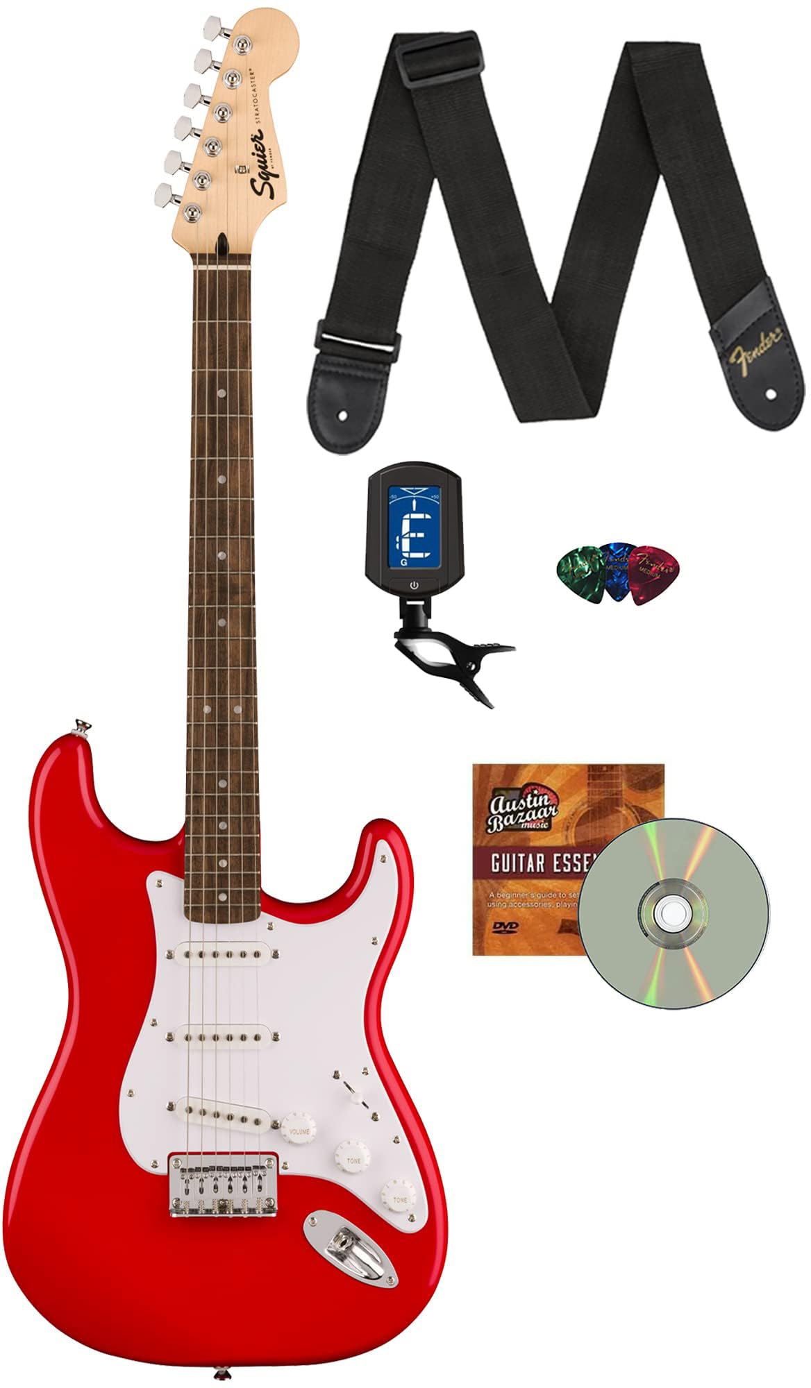 【11098】 Squier Stratocaster Red Amazon.com: Fender Squier Debut Series Stratocaster Electric