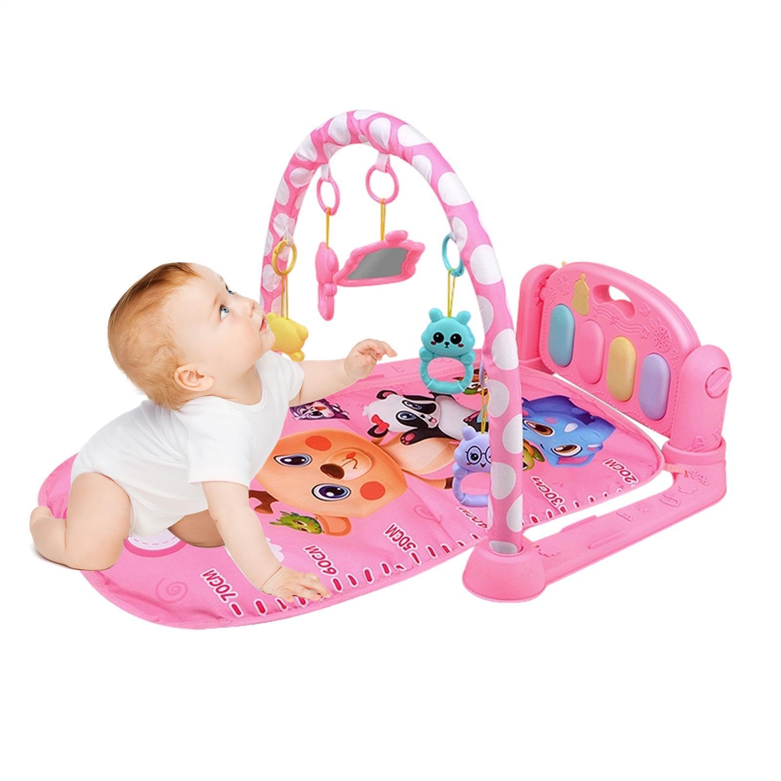 Alfombra Jugable Infantil con música, luces y educación temprana ajustable | Alfombrilla de actividades plegable para niños y juguetes de aprendizaje para salón, dormitorio y cuarto de