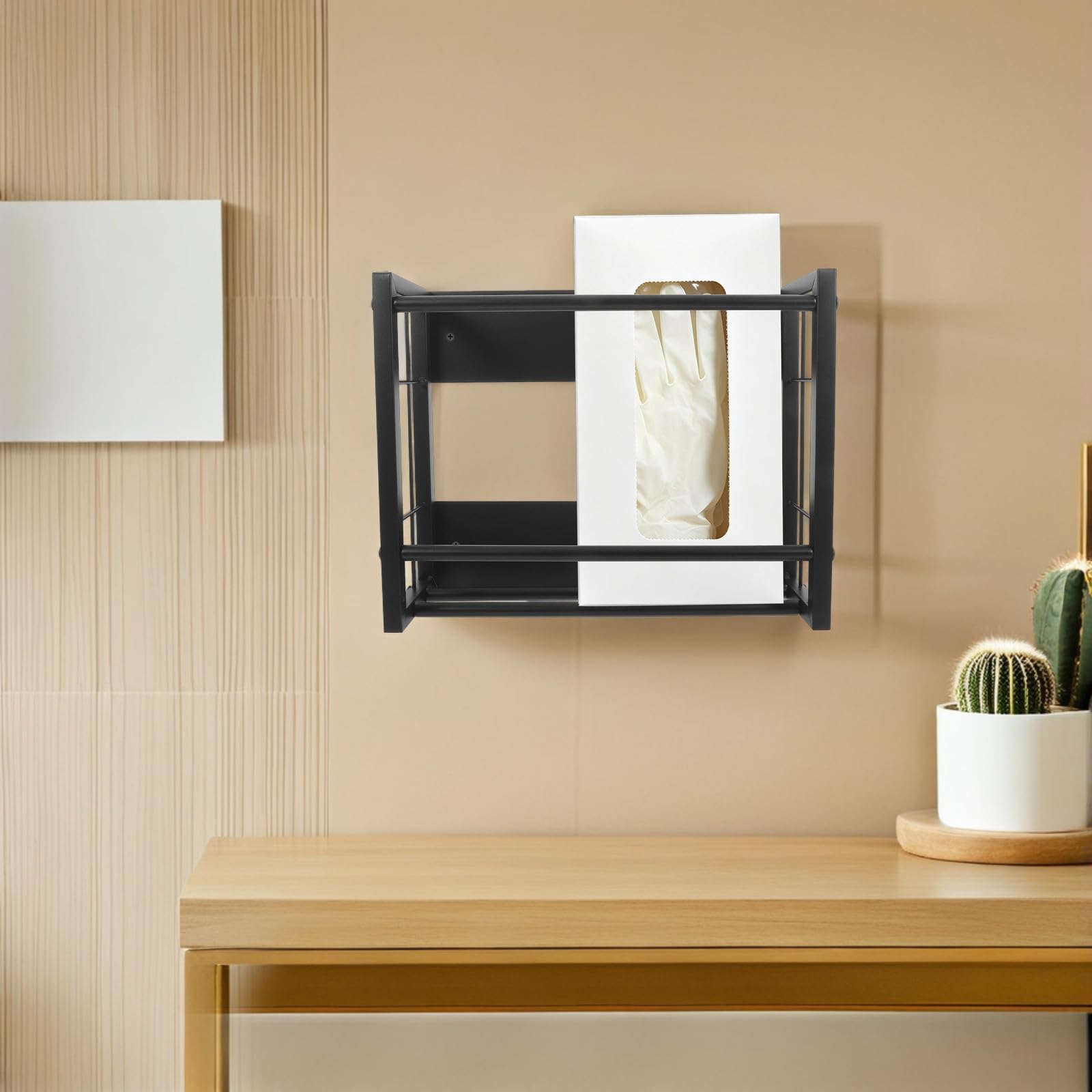 YARNOW Porta Guanti e Utilizzo Struttura Multilivello Magnetico in Ferro Nero per Organizzazione, Facile Installazione per Cucina e Giardinaggio