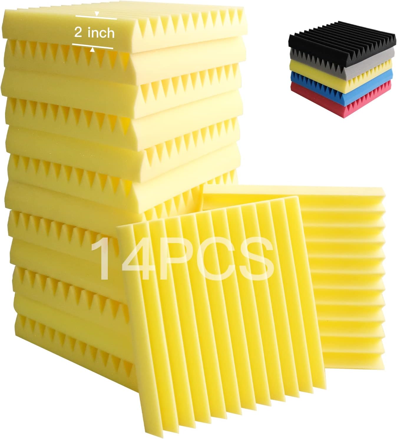 Jazzpuss Acoustic Panels,2"x12"x12" Sound Proof Foam Panels,Acoustic Foam Panels