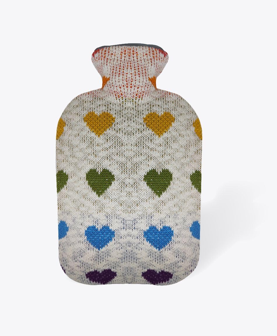 Coronation Cozys Hot Water Bag with Designer Knit Cover (Green-Blue, Hearts) | 2 LTR Capacity | Stylish Prefixed cover | For Cramps, Pain Relief & Cozy Nights | Feet, Bed Warmer for Adults, Kids (B0BWN74VRR) Amazon Price History, Amazon Price Tracker