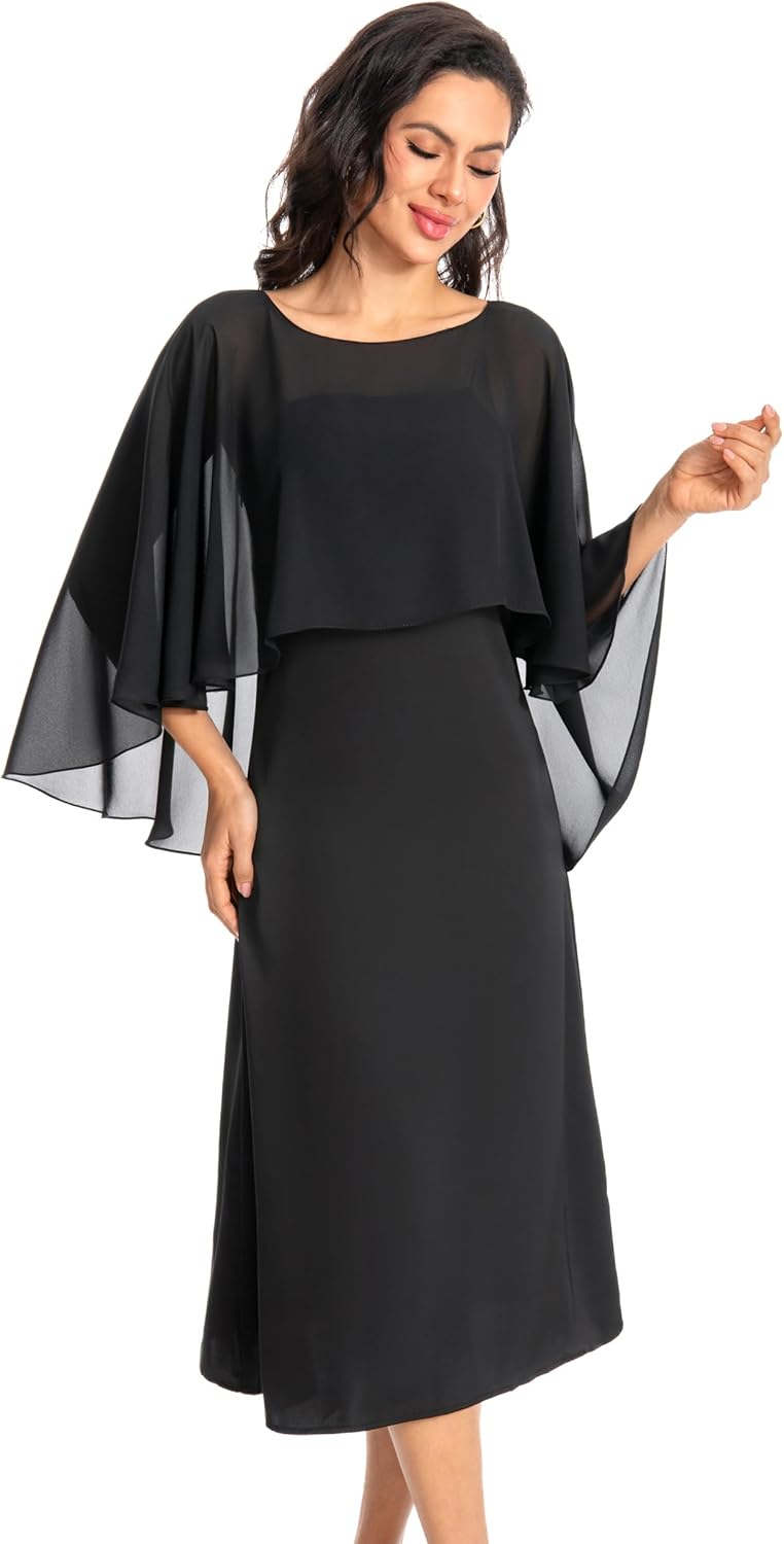 Baoqiya Women's Capelet Shawls and Wraps for Evening Dresses Soft Bridesmaid Shawl Chiffon Cape Wedding Cover Up - Image 2