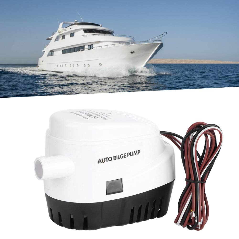 Bomba de Achique Automática 12V 600 GPH - Bomba de Descarga de Agua Marina Compacta con Protección contra Ignición