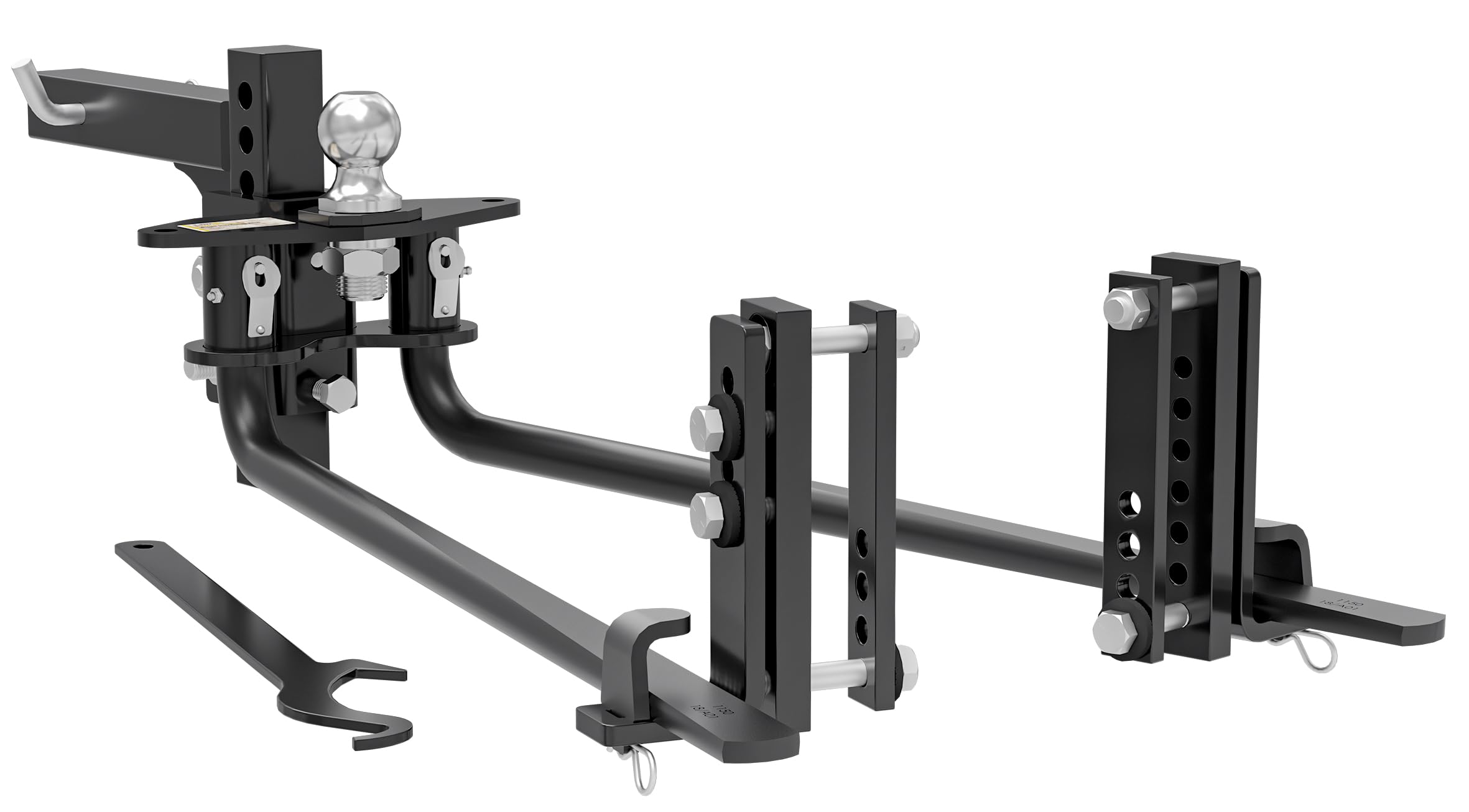 Photo 1 of MaxxHaul 51191 Weight Distribution Hitch – 11,500 lb Capacity – Sway Control Kit with 2? Solid Steel Shank & 2-5/16? Hitch Ball – Powder-Coated Load Leveling Trailer Hitch, Black