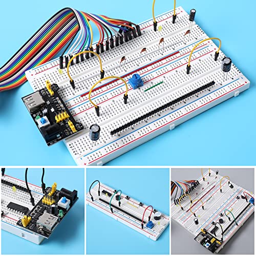 DEYUE breadboard Set Prototype Board 2Pcs 400 Point and 2Pcs 830 Point Solderless Board Kit