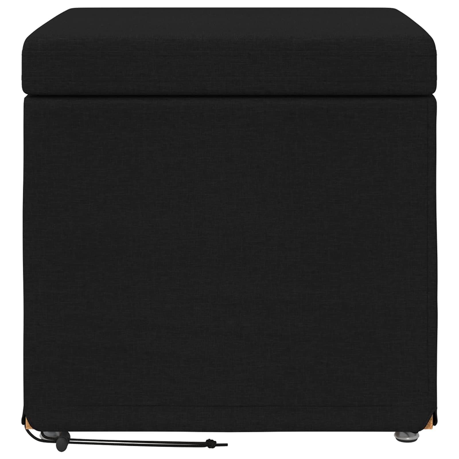 Sgabello nero, 41 x 41 x 40 cm, tessuto e legno, ingegneria