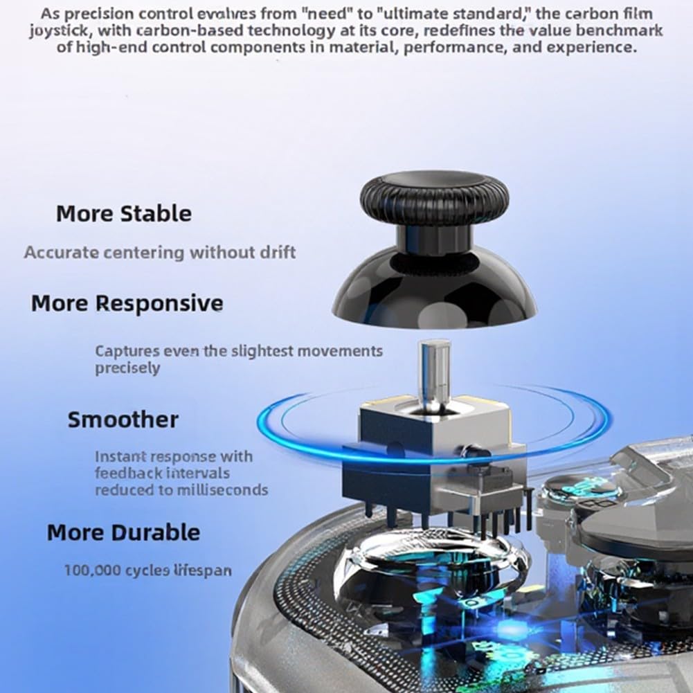 Controlador de juego inalámbrico, joystick de fibra de carbono, efecto Hall, disparadores, controlador de juegos móvil para teléfonos inteligentes y tabletas