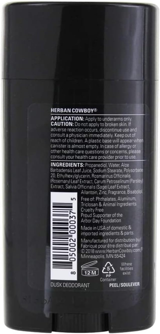 Herban Cowboy Deodorant, Dusk ,2.8 Ounce (Pack of 6)