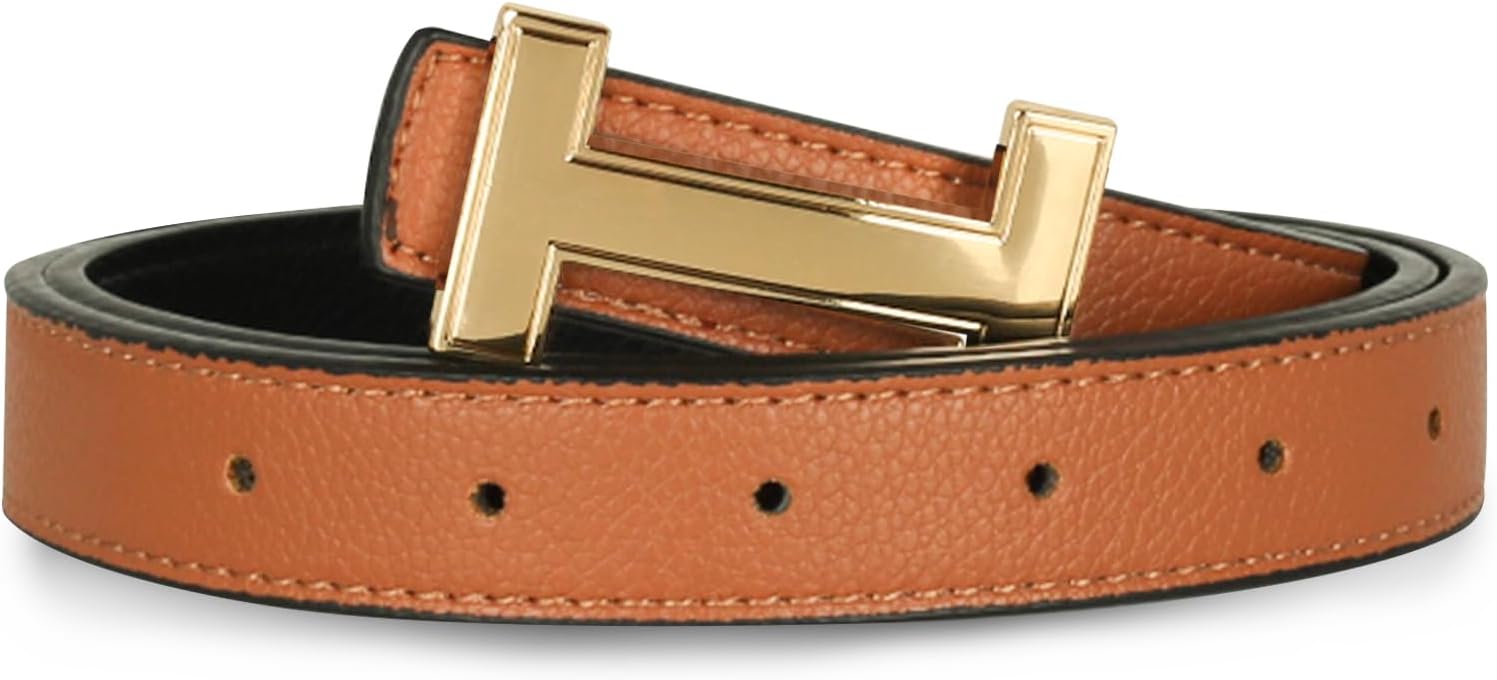 Relang Women's Gold Buckle Belt - Elegant PU Leather Fashion Waistband for Jeans, Dresses, Perfect Ladies Gift