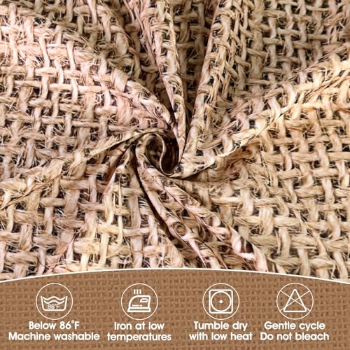 Image of 9FT Ruffle Burlap Pattern Table Skirt Teacher Desk Skirt for Classroom Decor Rectangle Table Cloth Desk Cover for Back to School Decorations Farm Birthday Party Supplies Office Bookcase Cabinet