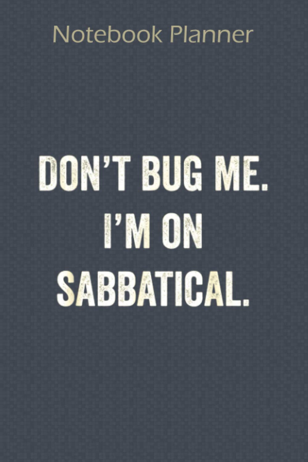 Notebook Planner Sabbatical Gift Dont Bug Me Im On Sabbatical: To Do ,Cute ,6x9 inch Notebook Planner ,Pocket ,Financial ,Paycheck Budget - Over 100 Pages